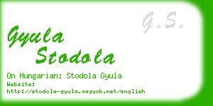 gyula stodola business card